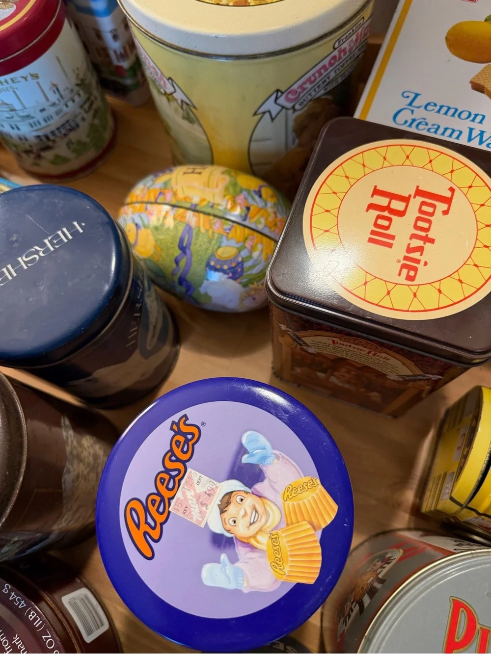 Vintage Advertising Tin Can Box Lot of 35 Hershey, Pepsi, Nestle, Planters GOOD